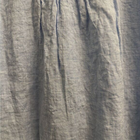 J McLaughlin Size Medium Maryann Linen Pintuck Blue Gingham Sleeveless Dress - Picture 3 of 13